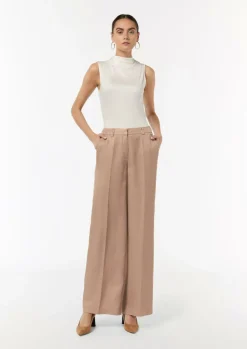 Wide-Leg-Hose aus Leinenmix-Comma Hot