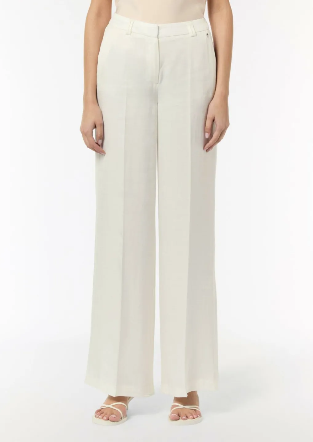 Wide-Leg-Hose aus Leinenmix-Comma New