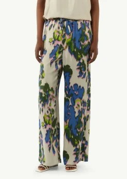 Wide-Leg-Hose aus Satin mit All-over-Print-Comma Outlet