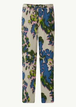 Wide-Leg-Hose aus Satin mit All-over-Print-Comma Outlet