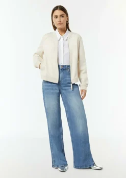 Wide-Leg-Jeans mit geschlitztem Saum-Comma Best