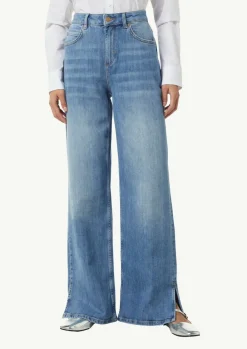 Wide-Leg-Jeans mit geschlitztem Saum-Comma Best