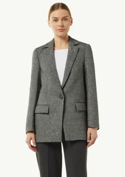Wollmix-Blazer mit Pailletten-Details-Comma Sale