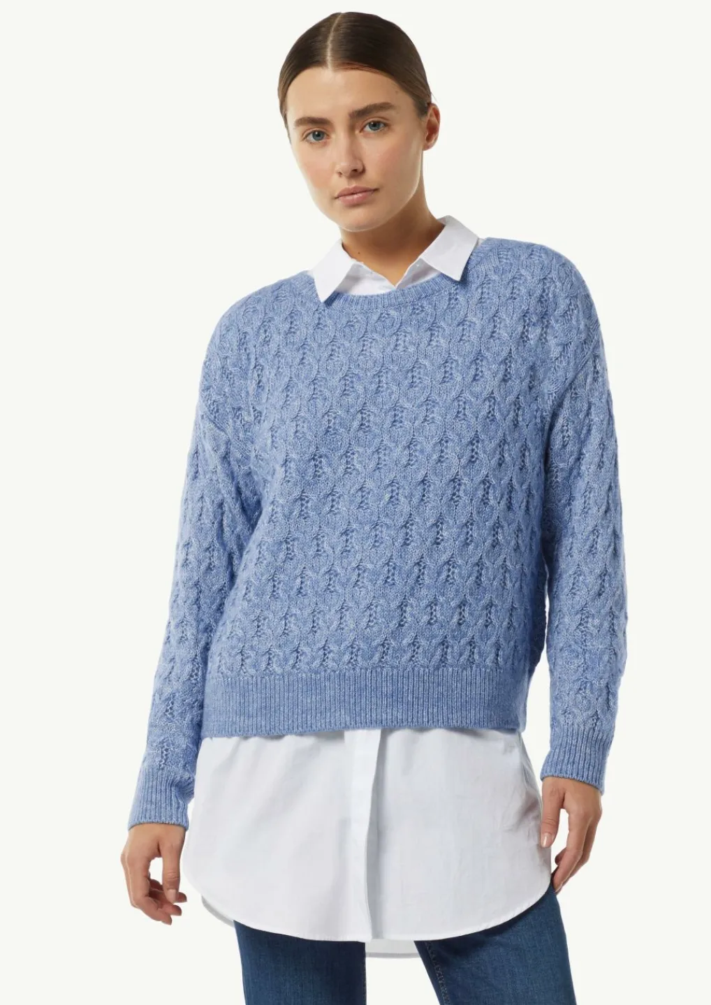 Zopfstrickpullover aus Wollmix-Comma Sale